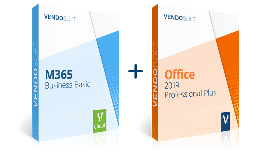 Microsoft 365 Business Basic CSP European Cloud & Microsoft Office 2019 Professional Plus (gebraucht) bei VENDOSOFT